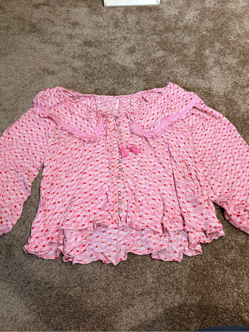 Free People Floral Blouse Medium